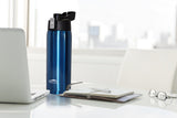 Blue 21 oz Thermal Double Insulated Vacuum Sealed Sports Bottle Flip Top
