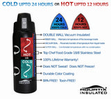 Onyx Black 21 oz Thermal Double Insulated Vacuum Sealed Sports Bottle Flip Top