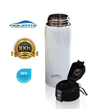 White 21 oz Thermal Double Insulated Vacuum Sealed Sports Bottle Flip Top
