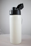 Arctic White 21 oz Powder Coated Thermal Double Insulated Vacuum Sealed Sports Bottle Flip Top