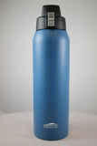 Dark Blue 32 oz Powder Coated Thermal Double Insulated Vacuum Sealed Sports Bottle Flip Top