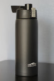 Black 21 oz Powder Coated Thermal Double Insulated Vacuum Sealed Sports Bottle Flip Top